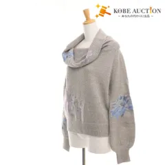 ■ グレースコンチネンタル ニット 長袖 1844 3105-0 トップス 刺繍 花柄 レディース 36 （S相当）グレー 未使用