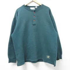 L/古着 アメリカンイーグル American Eagle 長袖 スウェット メンズ 00s ワンポイントロゴ ヘンリーネック 緑 グリーン 25feb25 中古 スエのサムネイル