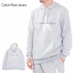 Calvin Klein Jeans  カルバンクライン ジーンズ パーカー フーディ スウェット トップス フリース 裏起毛 メンズ レディース グレー M L XL 2Lサイズ MONOGRAM P/O HOODIE USAモデル