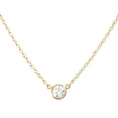 ティファニー バイザヤード ダイヤモンド 0.22ct ネックレス Au750 K18 G VVS2 3EX NONE YG イエローゴールド【中古】