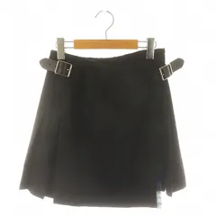 オニール オブ ダブリン O'NEIL OF DUBLIN マルティニーク martinique フリンジ ミニキルトスカート 台形 チェック柄 ウール US6 M 紺 ネイビー 緑 グリーン /YQ ■OS