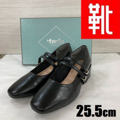 M-447■kutsu.com公式■ la farfa ダブルベルトカジュアルシューズ  LF-387　ブラック　25.5ｃｍ
