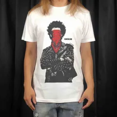 オリジナル Tシャツ ビッグ プリント ドルク DOLK バンダナ パンク バンクシー風 グラフィティ Tシャツ S M L XL タイト ジャスト 大きい ビッグ オーバーサイズ メンズ レディース ユニセックス ピンククリーム