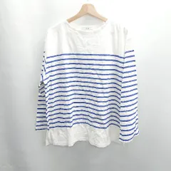 ◇ ⊂ JOURNAL STANDARD relume ボーダー柄 長袖 カットソー サイズF ホワイト ブルー レディース E  【1502180035050】