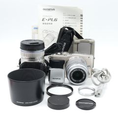【美品】OLYMPUS ミラーレス一眼 PEN Lite E-PL6 ダブルズームキット シルバー E-PL6 DZKIT SLV