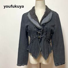 ノンノンドール デニムジャケット 花モチーフ刺繍 レース フリル 日本 