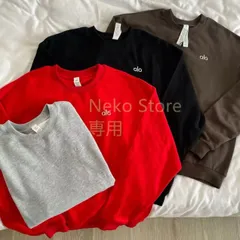 Alo Yoga  カップル用スウェット シャレたアメリカンヴィンテージスタイルのゆったりとしたカジュアルなクルーネックスウェット 上品な女性用スウェットのサムネイル