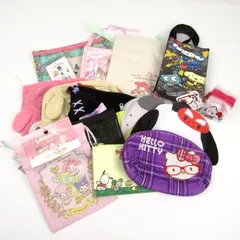 サンリオ ポーチ・巾着など 15点セット 未使用有 ハローキティ クロミ マイメロ他 キャラクター まとめて 大量 レディース SANRIO 【中古】