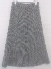 ◇ MAJESTIC LEGON マジェスティックレゴン 千鳥格子 膝下丈 フレア スカート サイズM ブラック ベージュ レディース P  【中古】 【1210190003722】