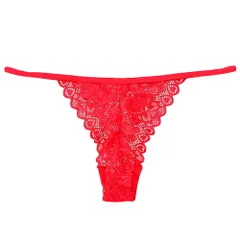 Tバック レディース ショーツ 総レース ストレッチ 透ける サイドストリング 腰ゴム 紐パン 小さいサイズ セクシー タンガ ソング 黒 白 赤 黄 紺 S M L rt-010