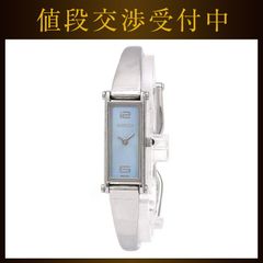 グッチ 腕時計 1500L ライトブルー シルバー YS015561 美品