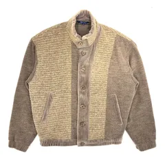 ロータリーグループ スタンドカラー ブルゾン ニット コーデュロイ Mサイズ ベージュ カーキ レトロ 古着｜Rotary Group Stand Collar Knit Corduroy Blouson Beige Mのサムネイル