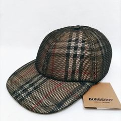 【新品未使用】BURBERRY メッシュオーバーレイ チェック ベースボールキャップ 野球帽