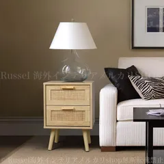 サイドテーブル 素朴 温もり 木 2段 引き出し 付き おしゃれ かわいい インテリア 北欧 収納 キャビネット ナイト スタンド 自然 4-7