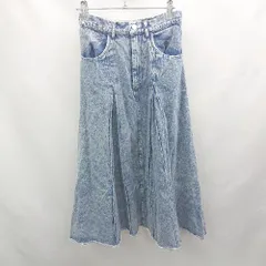 ◇ ⊇ レトロガール ストリート系 原宿系 ロング Aライン デニムスカート サイズフリー ブルー系 レディース E  【1508060025524】