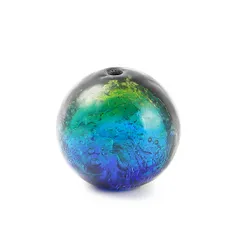 Sea drop 光る ホタルガラス ケラママリン 粒売り 18mm玉 ビーズ 蓄光 とんぼ玉 1玉 [127btt-18-1]