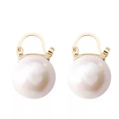 新品　パールピアス　白　シンプル　ゴールドフープピアス　ジュエリー