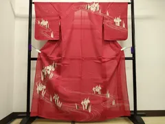 平和屋着物＊夏物　訪問着　絽　刺繍　杜若　銀彩　正絹　逸品　CAAS1939gh