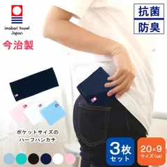 今治タオル 認定 ハーフハンカチ 半分サイズ ポケットタオル 3枚セット ミニハンカチ ハンカチ 9×20cm 極上 小さめ かさばらない タオルハンカチ ハンカチタオル 日本製 綿100% コンパクト 無地 今治産 コットン 吸水 速乾 柔らか メール便