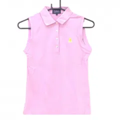 パーリーゲイツ ノースリーブポロシャツ ピンク 襟裏スカルラビット コットン100％ レディース 1(M) ゴルフウェア PEARLY GATES
