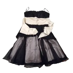 Betsey Johnson☆0☆ベロア ティアードフリルデザイン ドレス 黒