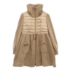 BURBERRY BLUE LABEL (バーバリーブルーレーベル) 裏地 ノヴァチェック ダウン 切替 ニット コート ベージュ E1F82-462-40 レディース