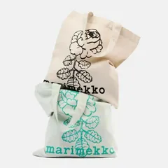 【新品未使用】マリメッコ ヴィヒキルース トートバッグ marimekko Vankka Vihkiruusu  バラ柄 ベージュ