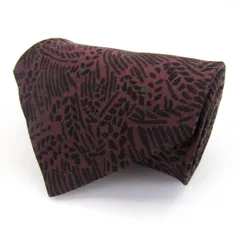 ソニアリキエル ブランドネクタイ 総柄 リーフ柄 ドット シルク 日本製 メンズ ブラウン Sonia Rykiel 【中古】