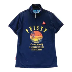 サイズ：M LECOQ GOLF ルコックゴルフ  ハーフジップ 半袖Tシャツ  ネイビー系 [240101291539]# ゴルフウェア レディース ストスト
