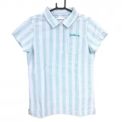 ★値下げ★【新品】ジャックバニー 半袖ポロシャツ グレー×グリーン ストライプ調 レディース S ゴルフウェア Jack Bunny