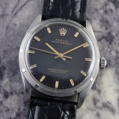 ロレックス オイスターパーペチュアル Ref.1003 ブラック エンジンターンドベゼル ノンデイト 自動巻 アンティーク ROLEX 時計 1965年 黒文字盤