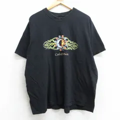 XL/古着 ヘインズ 半袖 ビンテージ Tシャツ メンズ 00s 月 太陽 大きいサイズ コットン クルーネック 黒 ブラック 25jul09 中古