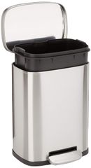 ベーシック ゴミ箱 5l(5リットル) ソフトクローズ 静音 ふた付き ペダル付き スチール製 ステンレススチール おしゃれ 長方形 シルバー
