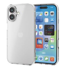 【数量限定】エレコム iPhone 16 ケース シルキークリア ハイブリッド ポリカーボネート 指紋がつきにくい ストラップホール付き 4つ角エアークッション クリア ワイヤレス充電対応 PM-A24AHVCKMCR