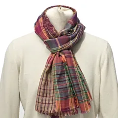 ETRO エトロ / ストール 春秋 カシミヤ シルク チェック マルチカラー 407356
