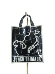ジュンコシマダパート２ JUNKO SHIMADA part2 エナメルバッグ トート 地図 総柄 ロゴ ネイビー QQQのサムネイル