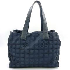 CHANEL ニュートラベルラインMM シリアル番号9番台 レザー×キャンバス ブラック トートバッグ ゴールド A15991