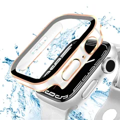 【迅速発送】ANYOI 対応 Apple Watch ケース 44mm 防水ケース 3D直角エッジデザイン メッキ加工 アップルウォッチ カバー ガラスフィルム アップルウォッチ ケース 耐衝撃 apple watch カバー 全面保護 高透過率 Apple