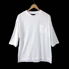 ナンバーナイン NUMBER (N)INE Tシャツ カットソー ポケット ポケT 7分袖 ロゴ プリント M 白 ホワイト 国内正規品のサムネイル