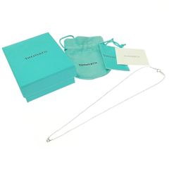 【中古】【箱付き】 TIFFANY&Co. ティファニー シルバー アクアマリン バイザヤード ネックレス 1.7g 925刻印 408020 ネックレス
