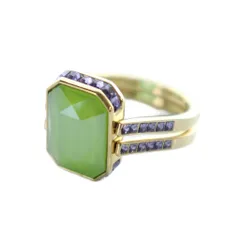 未使用‼️ スワロフスキー　Swarovski エメラルドグリーン リング　58 スワロフスキー エメラルド-#2058 4-ラインストーン