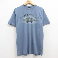 L/古着 半袖 ビンテージ Tシャツ メンズ 00s コロラド クルーネック 薄紺 ネイビー 霜降り 25jul18 中古