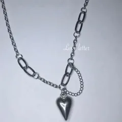 No.947 シルバーハートチョーカーネックレス 韓国 量産型 地雷