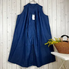 45rpm✨コットン タックフレアワンピース ノースリーブ インディゴ 藍染 1 45R(フォーティファイブアール) 粟サテンのタックドレス