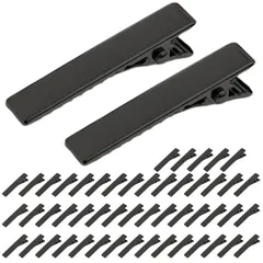 ヘアクリップ 約50個入り ヘアピン やっとこピン 髪留め 金具 パーツ ブラック 3.2cm NYANDELMO [ブラック] [3.2cm(ステンレス製)]