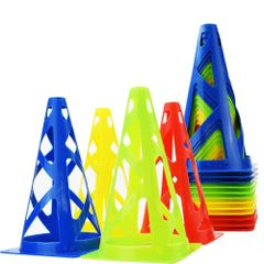 【新着商品】運動会 練習 フットサル サッカー 収納袋付き コンパクト 軽量 マーカーコーン カラーコーン