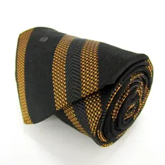 ヴァレンチノ ブランド ネクタイ ロゴ ストライプ柄 格子柄 シルク イタリア製 PO  メンズ ブラック Valentino 【中古】