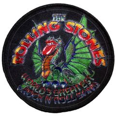オフィシャル バンドワッペン ローリングストーンズ ROLLING STONES Dragon Circle ブラック 黒