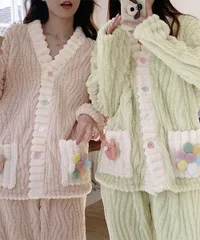 フリースパジャマ ふわふわルームウェア冬