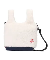 レディース ボア トートバッグ ミニトート アイボリー/ネイビー CHUMS チャムス エルモフリース ミニ ショルダー トートバッグ ショルダーバッグ アウトドア